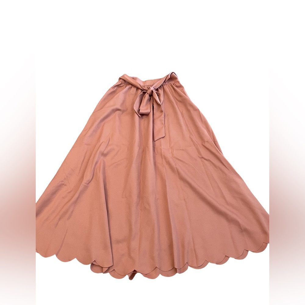 SHEIN Blush A-Line Skirt with Scalloped Hem